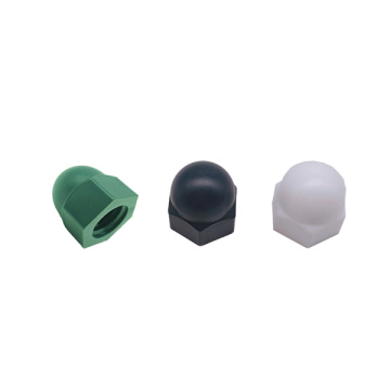 DIN1587 In stock high quality white black nylon plastic hex domed cap nut